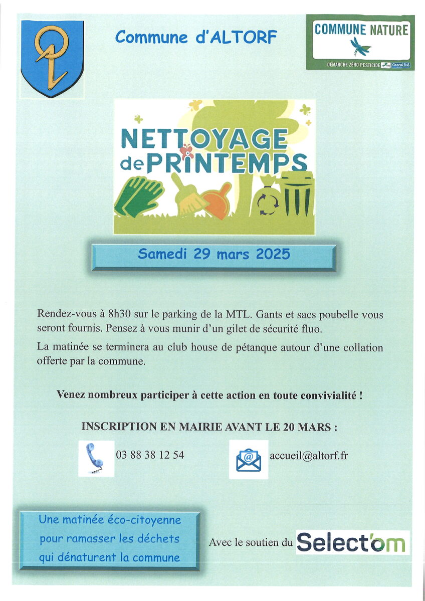 NETTOYAGE DE PRINTEMPS 'OSTERPUTZ'