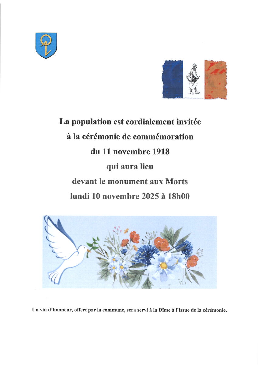 COMMÉMORATION DU 11 NOVEMBRE 1918