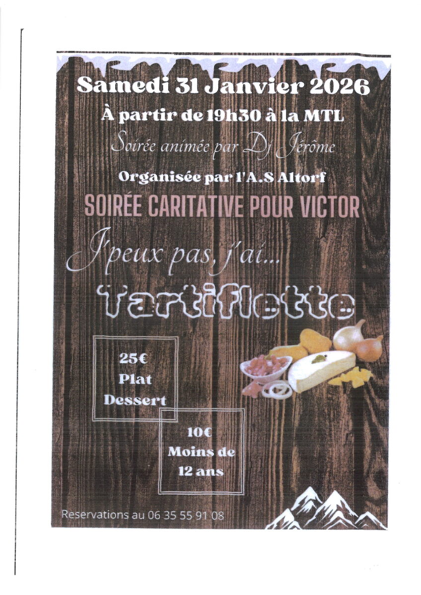 AS ALTORF : SOIRÉE CARITATIVE