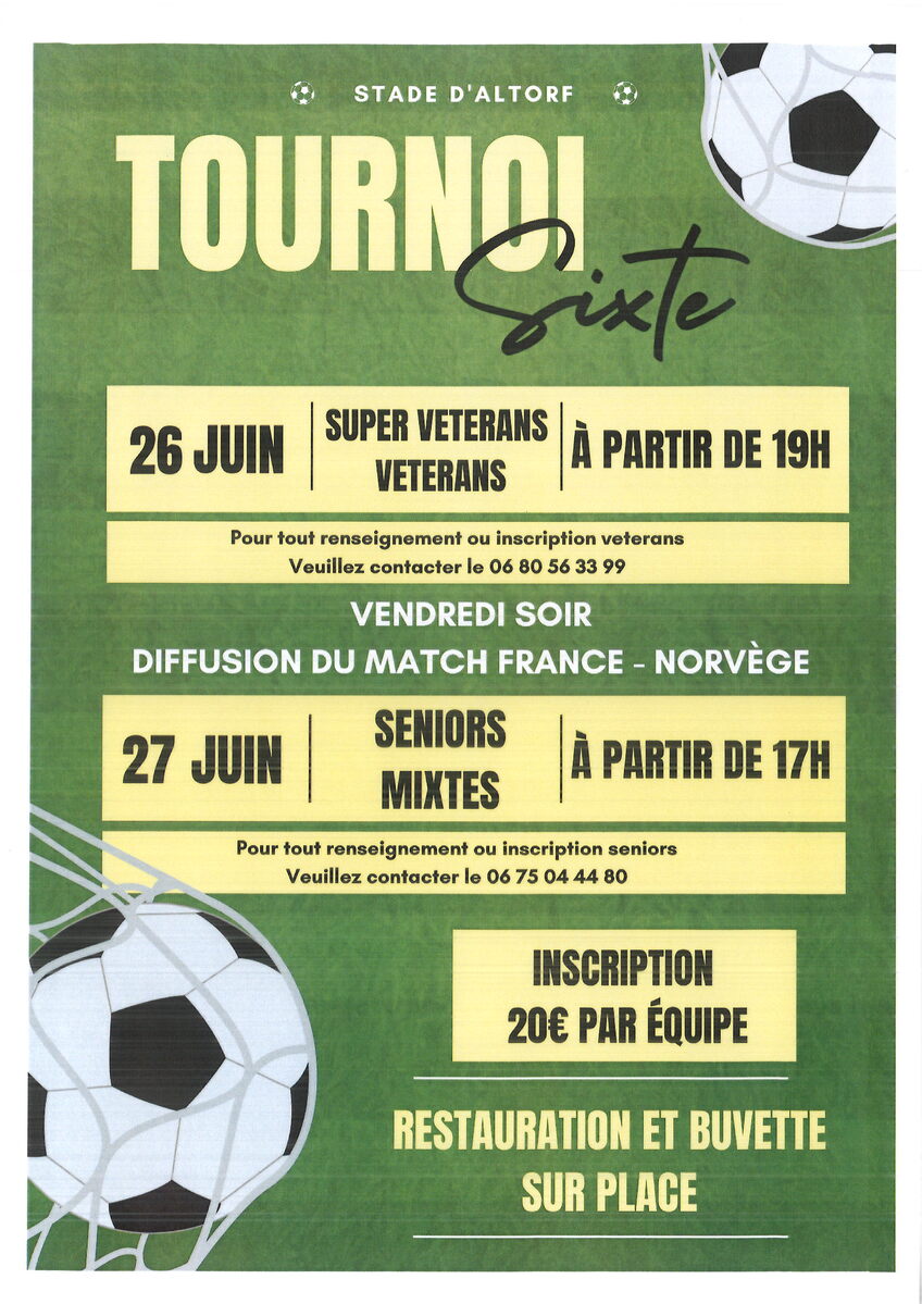 AS ALTORF : TOURNOI SIXTE