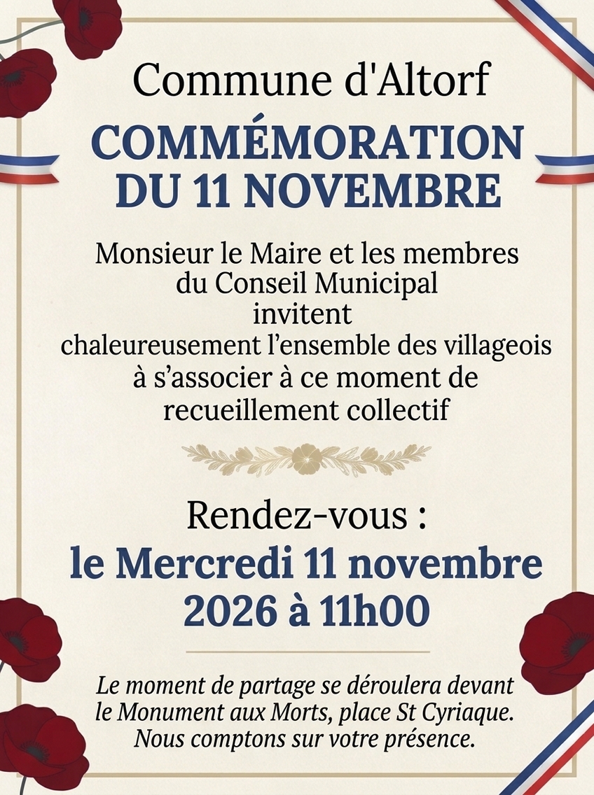 COMMÉMORATION DU 11 NOVEMBRE 1918